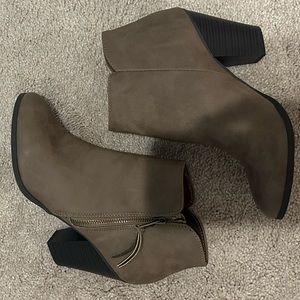 Taupe High Heel Booties